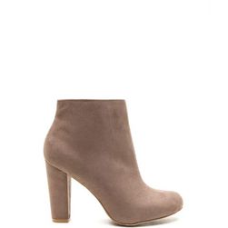 Incaltaminte Femei CheapChic Major Muse Chunky Faux Suede Booties Taupe