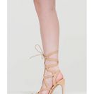 Incaltaminte Femei CheapChic Wave Rider Lace-up Caged Heels Nude