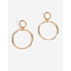 Bijuterii Femei CheapChic Double O Ring Drop Earring Met Gold