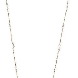 Vince Camuto Beaded Rock Crystal Pendant Necklace Burnt Rose Gold/Crackled White Opal