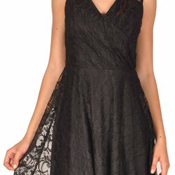 Rochie neagra scurta cu dantela 5592N