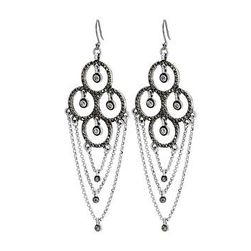 Bijuterii Femei Lucky Brand Pave Chain Dangles Earrings Silver