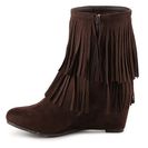 Incaltaminte Femei GC Shoes Ruffle Up Western Bootie Brown