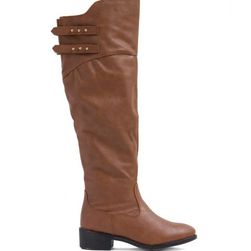 Incaltaminte Femei CheapChic Double Trouble Strappy Boots Chestnut