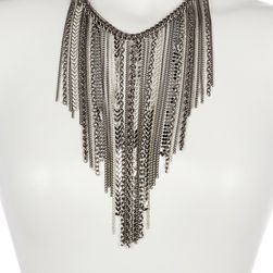 Free Press Chain Chevron XL Fringe Necklace RHODIUM-HEM