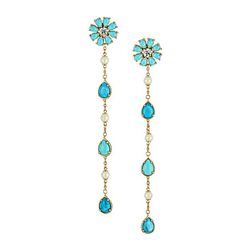 Bijuterii Femei Kate Spade New York Crystal Arches Linear Earrings Turquoise Multi