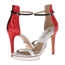 Michael Kors Doris Optic White/Scar Palladium Smooth Calf/Sueded Genuine Snake