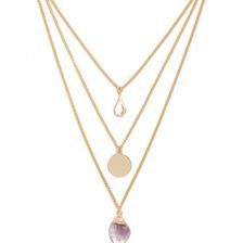 Bijuterii Femei Forever21 Layered Faux Crystal Necklace Goldclear