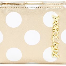 Betsey Johnson Mini Faux Leather Bifold Wallet GOLD