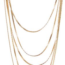 Natasha Accessories 5 Strand Flat Chain Necklace NO COLOR