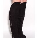 Incaltaminte Femei CheapChic Long Live Fringe Over-the-knee Boots Black