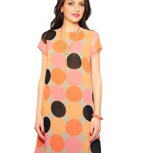 Rochie oranj, din voal, Lovely Dots, RVL