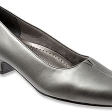 Trotters Doris Pewter Metallic Kid Leather