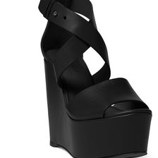 Ralph Lauren Estrella Vachetta Wedge Black