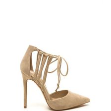 Incaltaminte Femei CheapChic Top Of The List Pointy Strappy Heels Nude