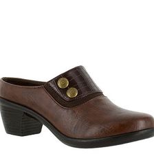 Incaltaminte Femei Easy Street Baton Mule Brown Faux Croc Leather