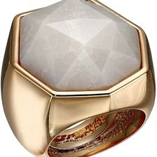 Vince Camuto Angular Stone Ring Burnt Rose Gold/Crackled White Opal