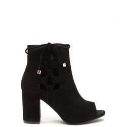 Incaltaminte Femei CheapChic After Sunrise Lace-up Chunky Booties Black