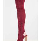 Incaltaminte Femei CheapChic Model Life Over-the-knee Peep-toe Boots Wine