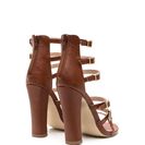 Incaltaminte Femei CheapChic Right \'n Rung Strappy Chunky Heels Cognac