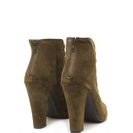 Incaltaminte Femei CheapChic Double Crossed Chunky Faux Suede Heels Olive