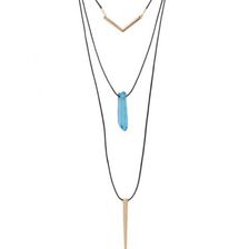 Bijuterii Femei Forever21 Faux Crystal Layered Necklace Goldblack