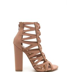 Incaltaminte Femei CheapChic Caged Fighter Faux Nubuck Heels Taupe