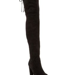 Incaltaminte Femei Catherine Catherine Malandrino Sorcha Faux Fur Footbed Over-The-Knee Boot BLACK