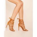 Incaltaminte Femei Forever21 Caged Faux Suede Heels Tan