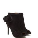 Incaltaminte Femei CheapChic Fluff Up Pom-pom Peep-toe Booties Black