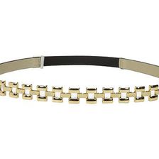 Accesorii Femei Ivanka Trump 15mm Glazed Belt with Chain Front and Stretch Back Black