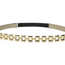 Accesorii Femei Ivanka Trump 15mm Glazed Belt with Chain Front and Stretch Back Black