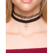 Bijuterii Femei CheapChic Cross Your Mind Choker Set Black