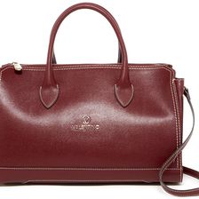 Valentino By Mario Valentino Lilly Saffiano Leather Satchel WINE