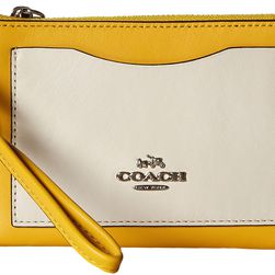 COACH Box Program Color Block Corner Zip SV/Canary/Chalk