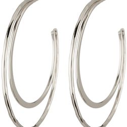 14th & Union Double Crescent Hoop Earrings RHODIUM
