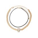 Bijuterii Femei Forever21 Faux Leather Chain Choker Set Goldblack