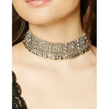 Bijuterii Femei Forever21 Floral Ball Chain Choker Antique silver
