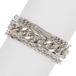 Ralph Lauren Multi Chain Toggle Bracelet SILVER