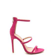 Incaltaminte Femei CheapChic Three To One Faux Suede Strappy Heels Fuchsia