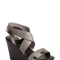 Incaltaminte Femei Charles by Charles David Feature Wedge Sandal PEWTER PATENT
