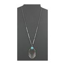 Bijuterii Femei Lucky Brand Silver and Turquoise Pendant Necklace Silver