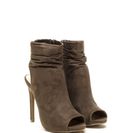 Incaltaminte Femei CheapChic Undeniable Style Faux Suede Booties Olive