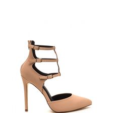 Incaltaminte Femei CheapChic New Age Pointy Caged Faux Nubuck Heels Nude