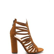 Incaltaminte Femei CheapChic Girl\'s Best Friend Caged Chunky Heels Chestnut