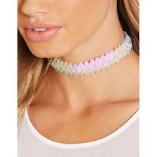 Bijuterii Femei Forever21 Iridescent Sequin Choker White