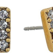 Marc Jacobs Sparkle Crystal Square Studs Earrings Crystal/Antique Gold