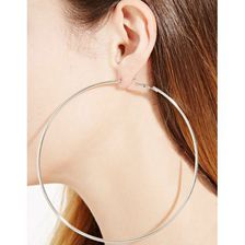 Bijuterii Femei Forever21 Oversized Hoop Earrings Silver