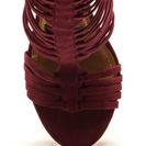 Incaltaminte Femei CheapChic All Strapped Up Velvet Caged Heels Burgundy