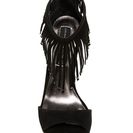 Incaltaminte Femei Steven by Steve Madden Rahrah Fringe Ankle Strap Sandal BLACK SUED